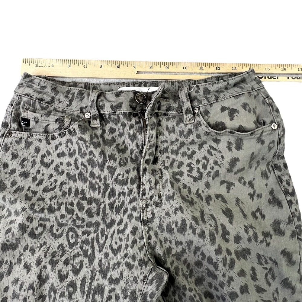 KanCan Womens Skinny Jeans Size 9 28 Gray Animal Print Raw Hem Ankle Stretch - Picture 7 of 9